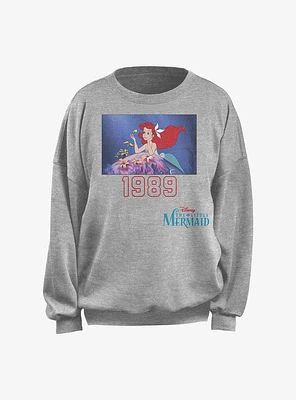 Disney The Little Mermaid Ariel 1989 Girls Oversized Sweatshirt