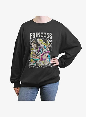Disney Princesses Retro Princess Girls Oversized Sweatshirt