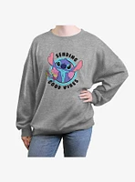 Disney Lilo & Stitch Sending Good Vibes Girls Oversized Sweatshirt