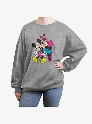 Disney Mickey Mouse & Minnie Love Girls Oversized Sweatshirt
