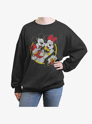 Disney Mickey Mouse Group Girls Oversized Sweatshirt