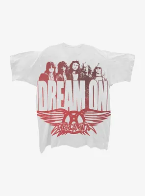 Aerosmith Dream On Jumbo Graphic Boyfriend Fit Girls T-Shirt