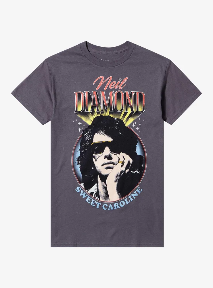 Neil Diamond Sweet Caroline Vintage Portrait Boyfriend Fit Girls T-Shirt