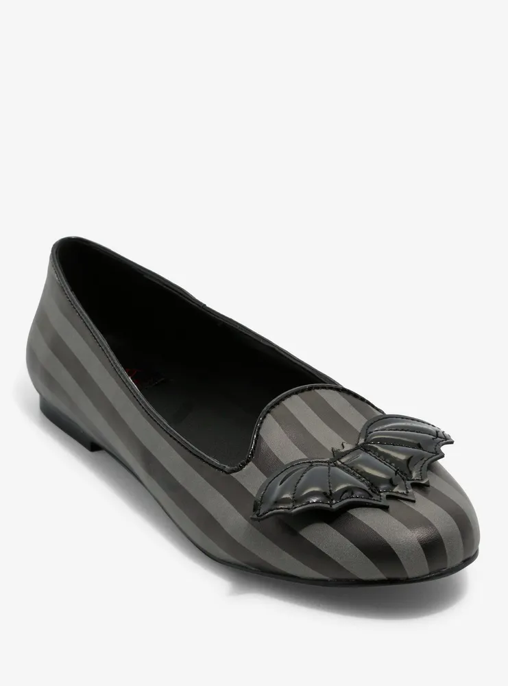 Strange Cvlt Grey Stripe Bat Lydia Flats