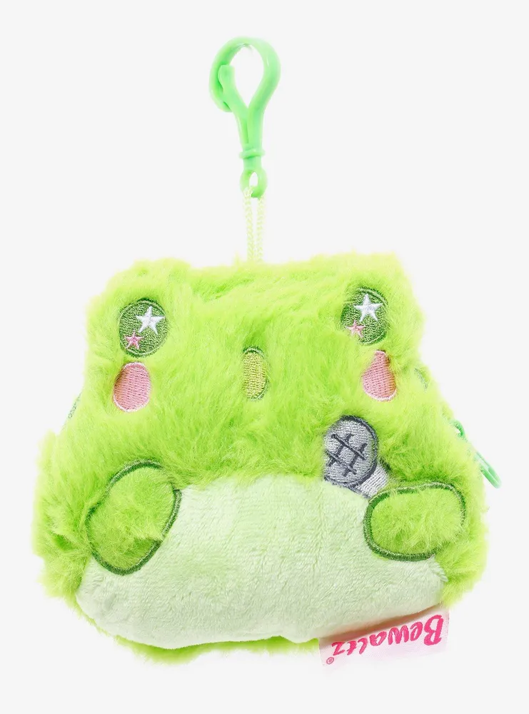 Green Microphone Frog Fuzzy Coin Purse