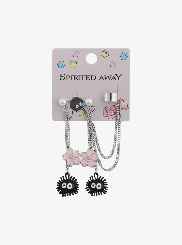 Studio Ghibli Spirited Away Soot Sprites Sakura Cuff Earrings