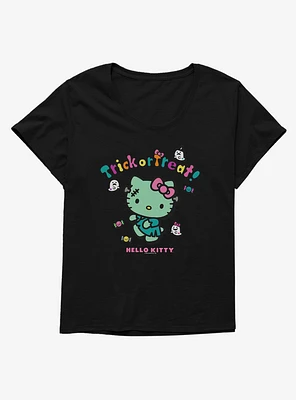 Hello Kitty Trick Or Treat Frankenstein Girls T-Shirt Plus