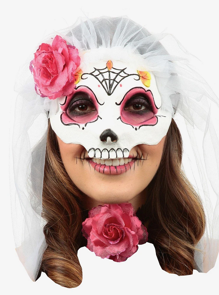 Day of the Dead Catrina Mask With Veil