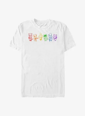 Nintendo Animal Crossing Line Art Rainbow Big & Tall T-Shirt