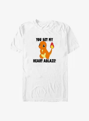 Pokemon Charmander You Set My Heart Ablaze Big & Tall T-Shirt