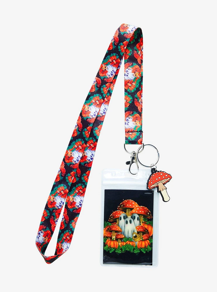 Ghost Mushrooms Lanyard