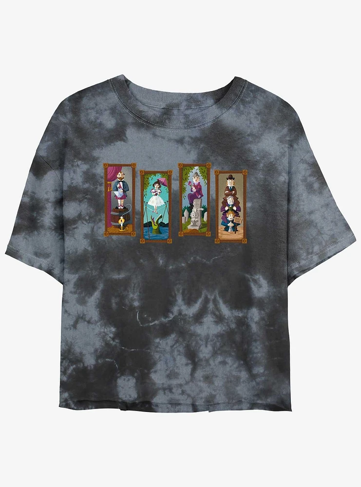 Disney The Haunted Mansion Stretching Portraits Tie-Dye Girls Crop T-Shirt