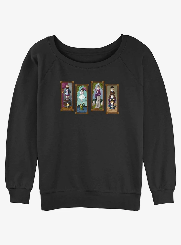 Disney The Haunted Mansion Stretching Portraits Girls Slouchy Sweatshirt