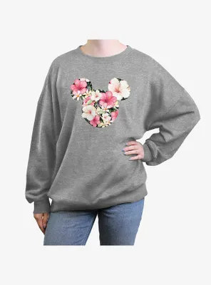 Disney Mickey Mouse Tropical Womens Oversized Crewneck