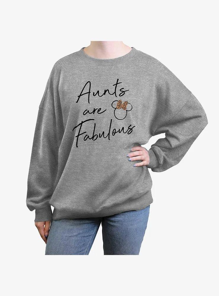 Disney Minnie Mouse Aunts Are Fabulous Womens Oversized Crewneck