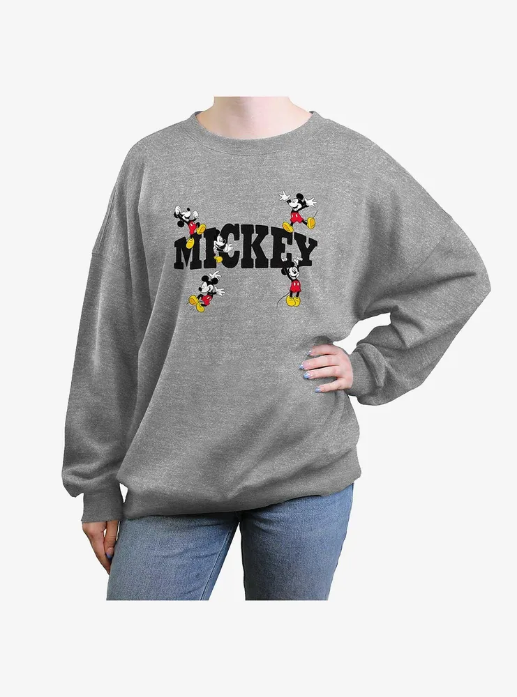 Disney Mickey Mouse Hang Around Womens Oversized Crewneck