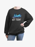 Disney Lilo & Stitch Not Today Womens Oversized Crewneck