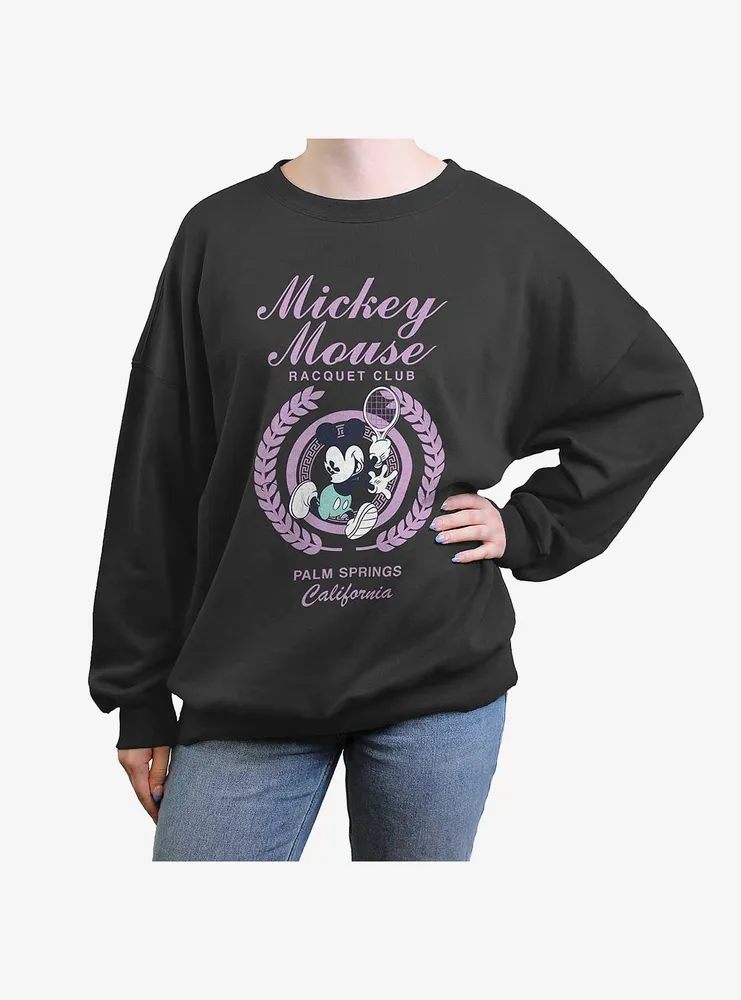 Disney Mickey Mouse Palm Springs Racquet Club Womens Oversized Crewneck