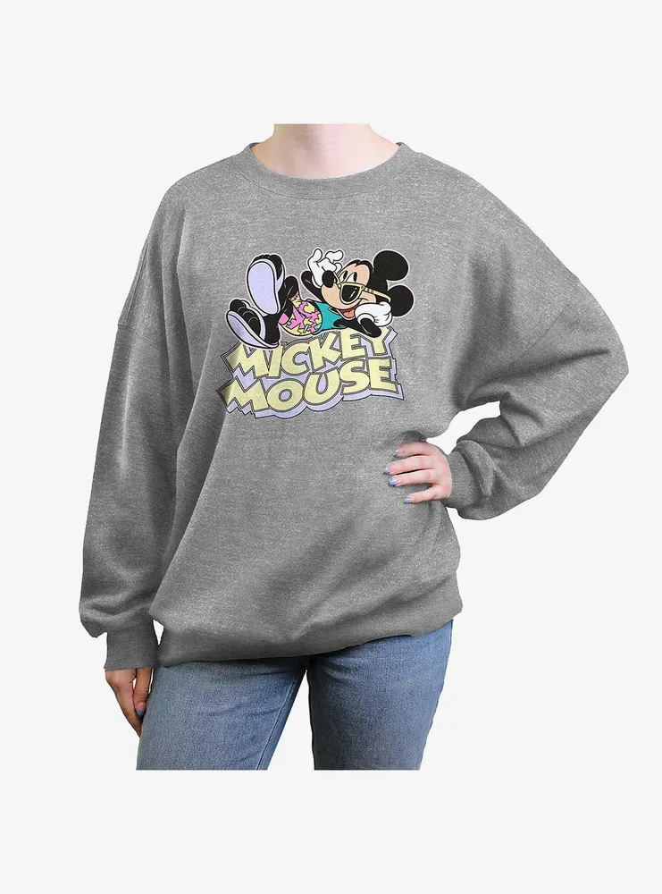 Disney Mickey Mouse Vacation Womens Oversized Crewneck