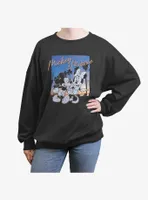 Disney Mickey Mouse Sunset Couple Womens Oversized Crewneck