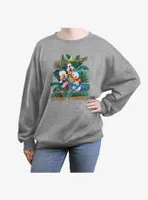 Disney Mickey Mouse Adventure Friends Womens Oversized Crewneck