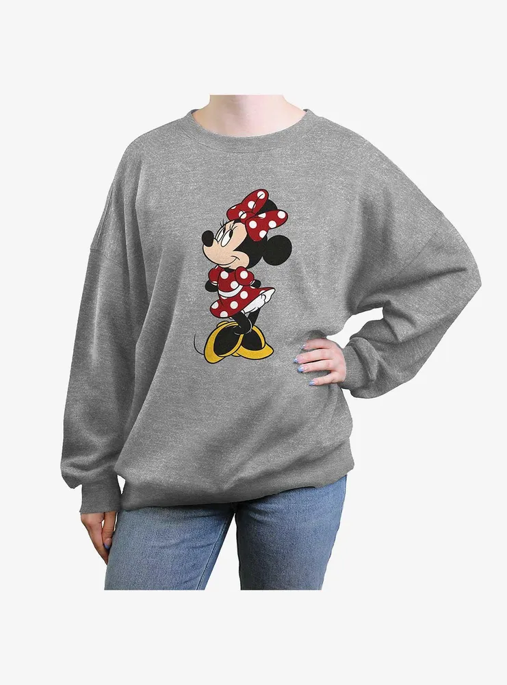 Disney Minnie Mouse Modern Womens Oversized Crewneck