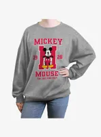 Disney Mickey Mouse Collegiate One And Only Womens Oversized Crewneck