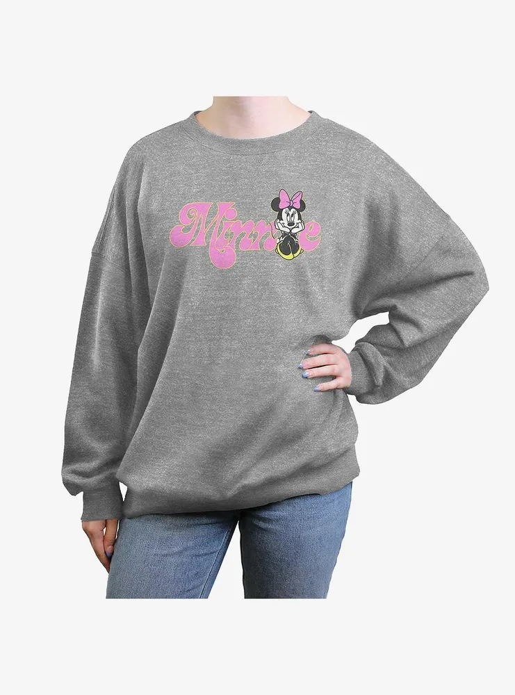 Disney Minnie Mouse Soft Pop Womens Oversized Crewneck