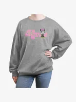 Disney Minnie Mouse Soft Pop Womens Oversized Crewneck