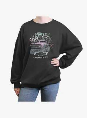 General Motors Chevorlet Monster Trucks Womens Oversized Crewneck