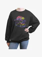 General Motors Chevy Split Camaros Womens Oversized Crewneck