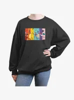 Pokemon Rainbow Panels Womens Oversized Crewneck