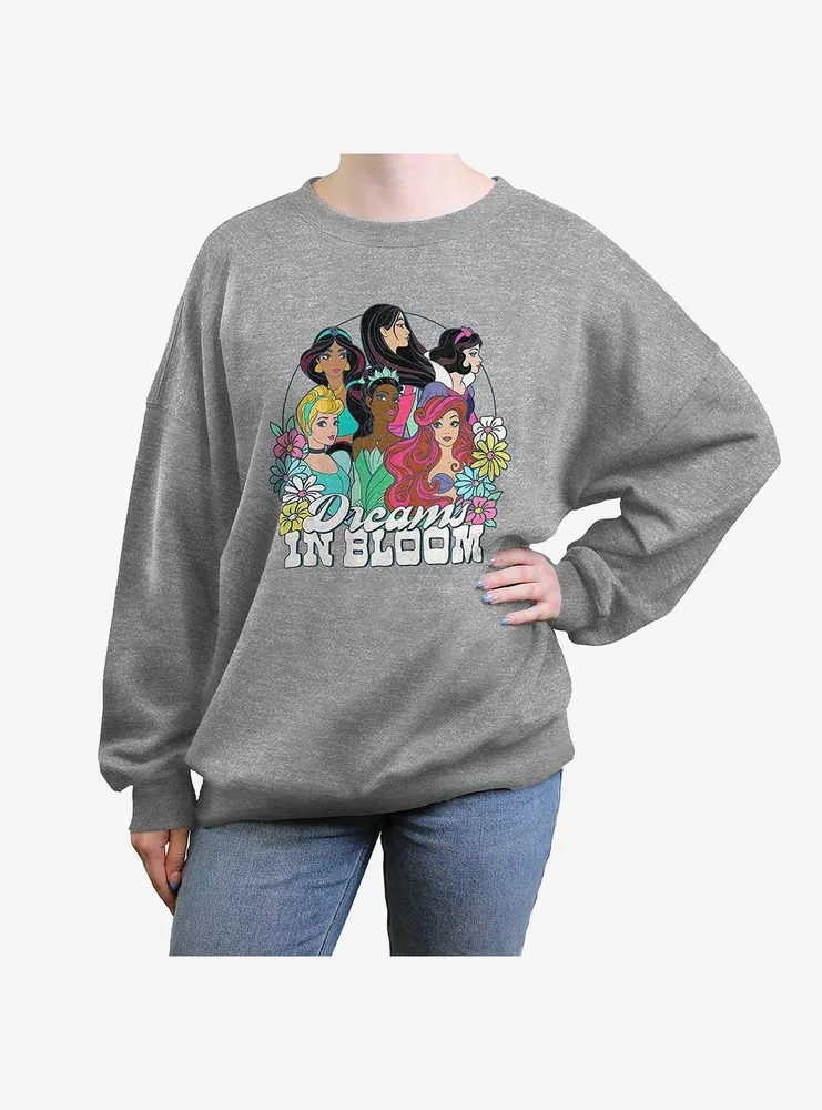 Disney Princesses Dreams Bloom Womens Oversized Crewneck