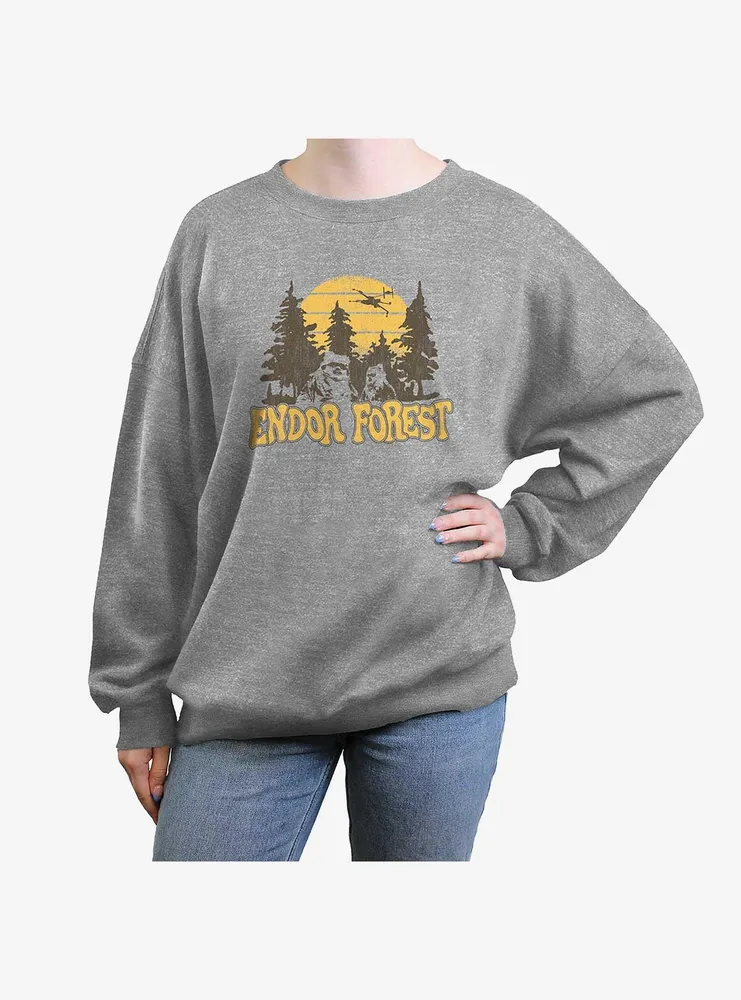 Star Wars Endor Forest Womens Oversized Crewneck