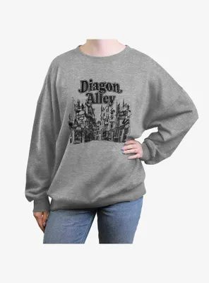 Harry Potter Diagon Alley Womens Oversized Crewneck