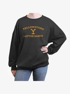 Yellowstone Dutton Ranch Logo Womens Oversized Crewneck