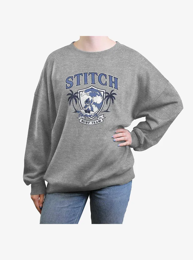 Disney Lilo & Stitch Surf Team Womens Oversized Crewneck