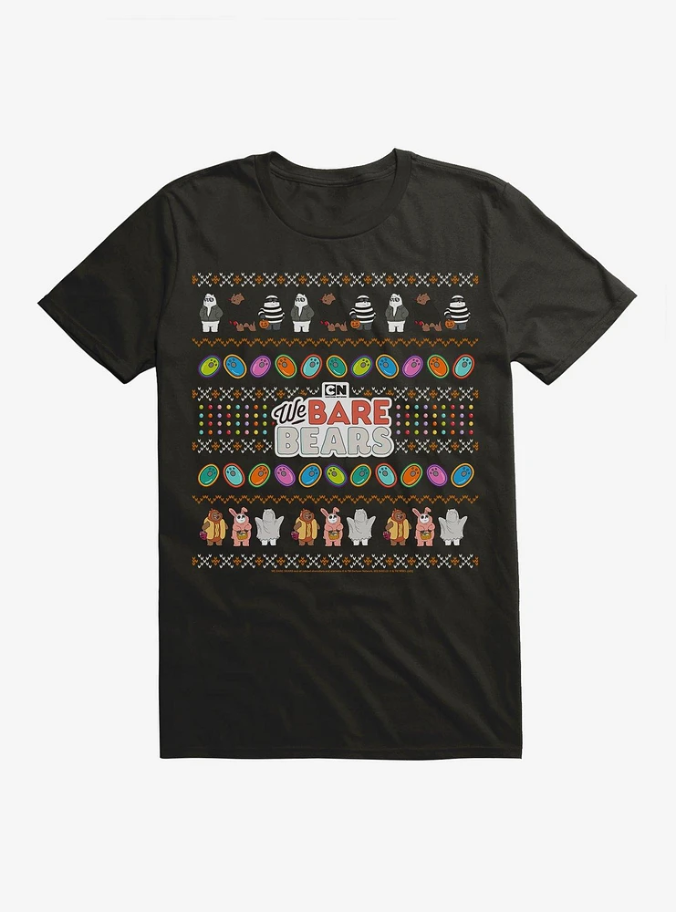 We Bear Bears Halloween Ugly Christmas Pattern T-Shirt