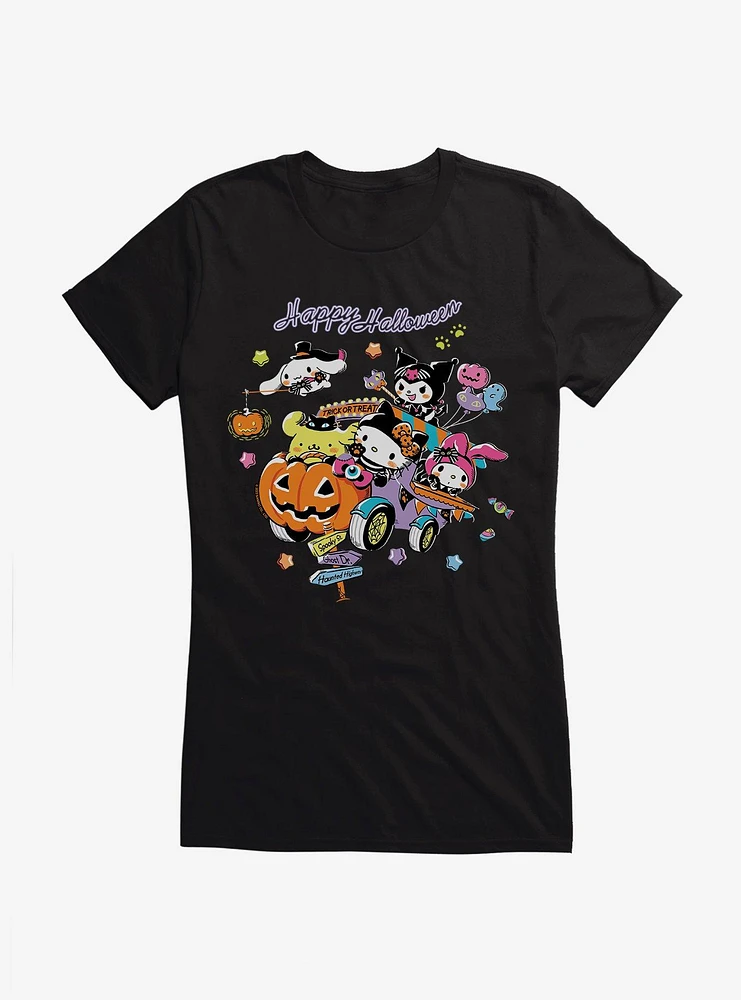 Hello Kitty And Friends Trick Or Treat Ride Girls T-Shirt