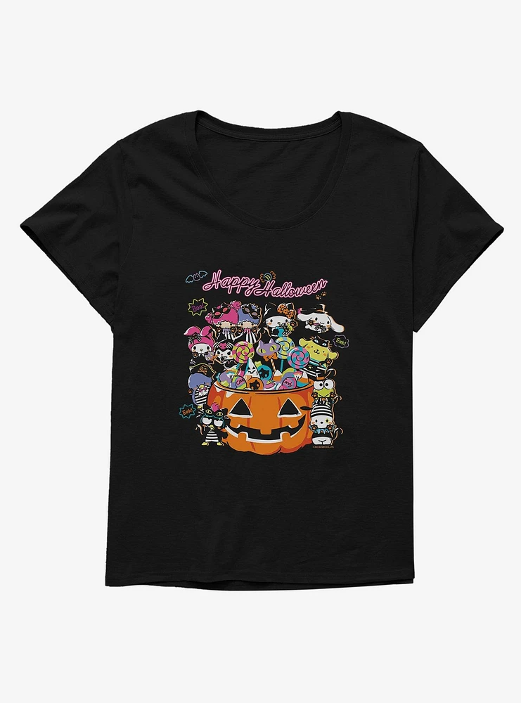 Hello Kitty And Friends Happy Halloween Group Candy Girls T-Shirt Plus