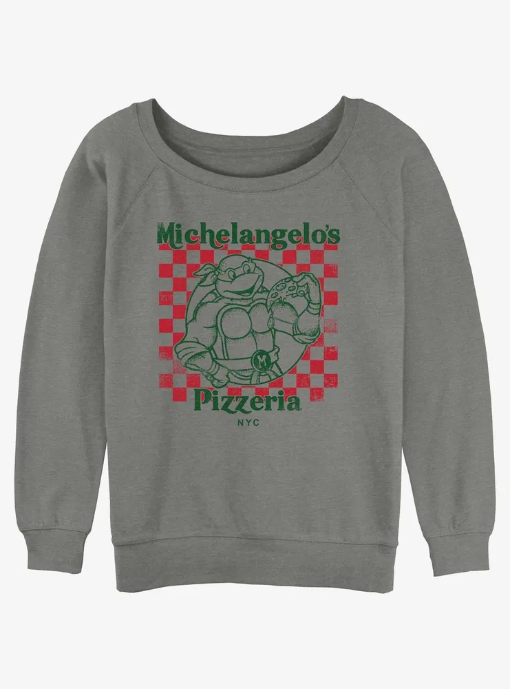 Teenage Mutant Ninja Turtles Michelangelo's Pizzeria Womens Slouchy Sweatshirt