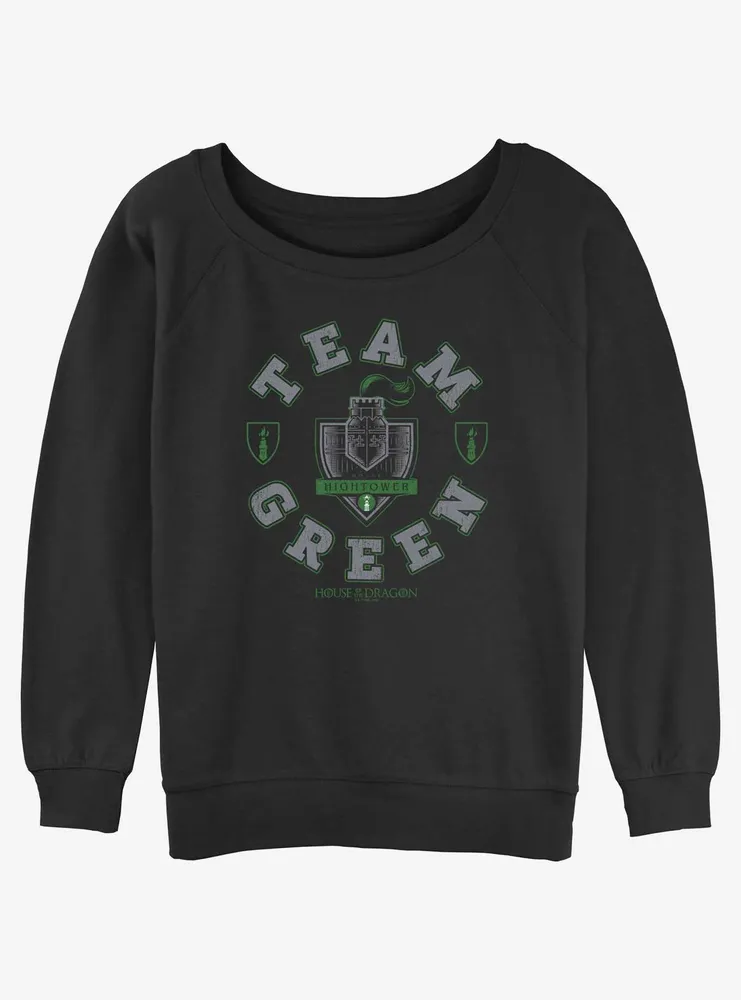 House of the Dragon Team Green Hightower Womens Slouchy Sweatshirt