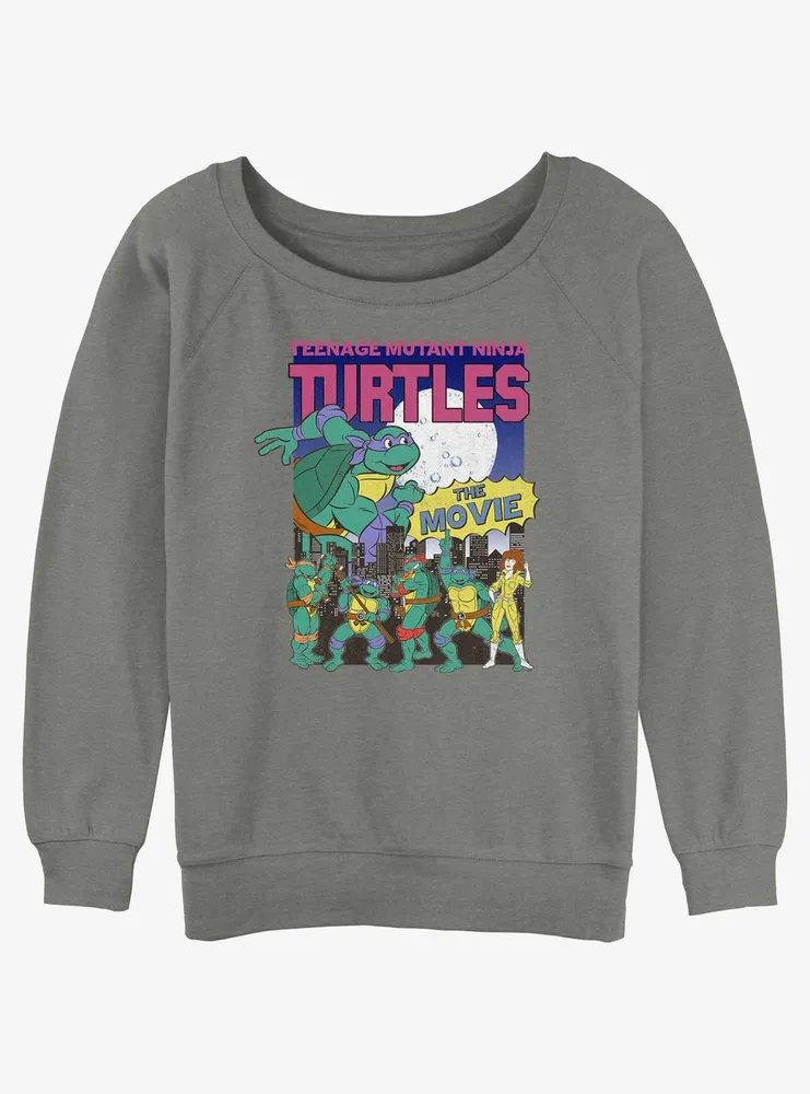 Teenage Mutant Ninja Turtles Vintage Poster Womens Slouchy Sweatshirt