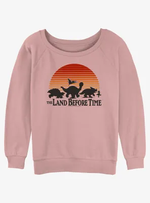 The Land Before Time Sunset Silhouette Womens Slouchy Sweatshirt