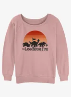 The Land Before Time Sunset Silhouette Womens Slouchy Sweatshirt