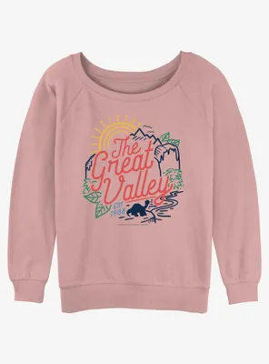 The Land Before Time Destination Great Valley Womens Slouchy Sweatshirt