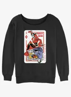 DC Batman Joking Quinn Card Womens Slouchy Sweatshirt