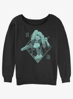 DC Batman Gotham Slugger Harley Quinn Womens Slouchy Sweatshirt