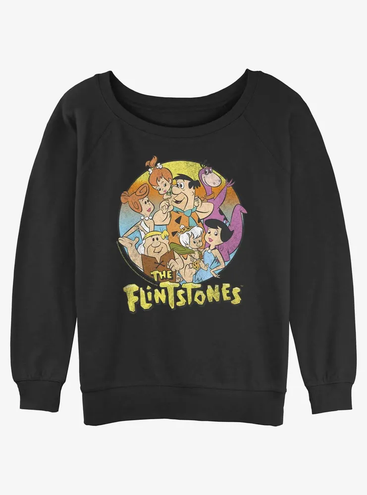 The Flintstones Stone Age Family Womens Slouchy Sweatshirt