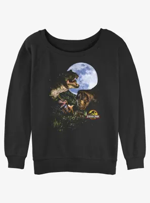 Jurassic Park Dino Moon Womens Slouchy Sweatshirt